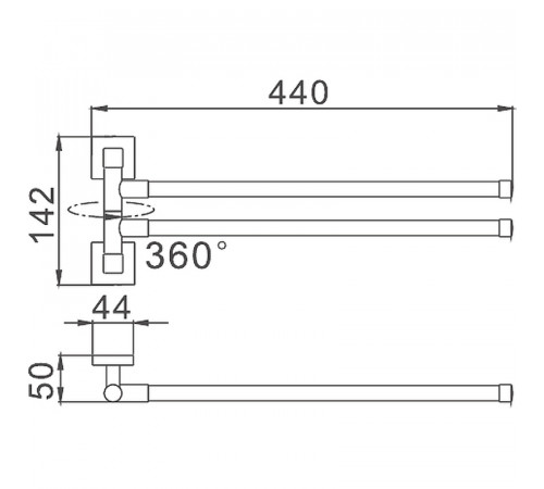 Полотенцедержатель Haiba HB8612 поворотный Хром