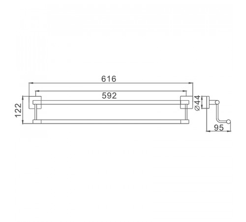 Полотенцедержатель Haiba HB8609 двойной Хром