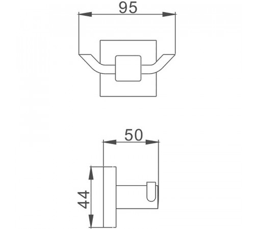 Двойной крючок Haiba HB8605-2 Хром