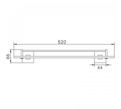 Стеклянная полка Haiba HB8607 Хром