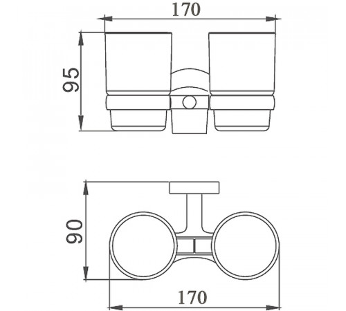 Стакан для зубных щеток Haiba HB8708 двойной Черный