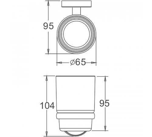 Стакан для зубных щеток Haiba HB8706 Черный