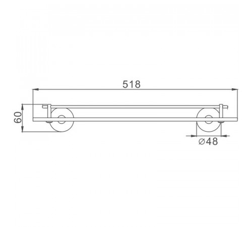 Стеклянная полка Haiba HB8707 Черная