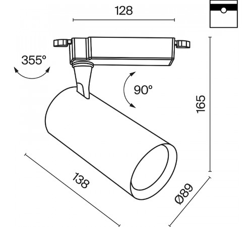 Трековый светильник Maytoni Single phase track system Unity Vuoro TR003-1-26W3K-S-B Черный