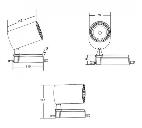 Трековый светильник Maytoni Single phase track system Vuoro TR003-1-12W4K-B Черный