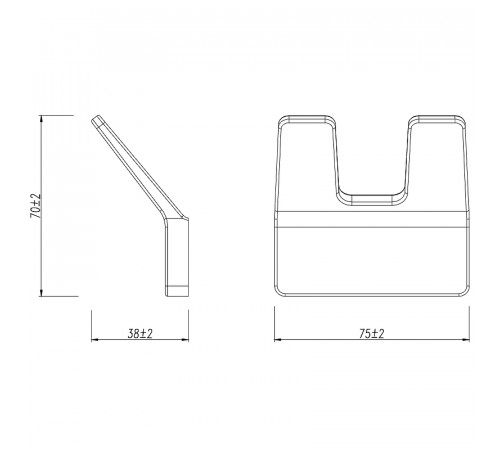 Двойной крючок Lemark Smooth Line 9716006 Графит