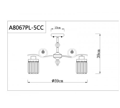 Люстра Artelamp Sophie A8067PL-5CC Прозрачная Хром