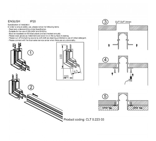 Соединитель угловой внешний Crystal Lux Space CLT 0.223 03 BL Черный