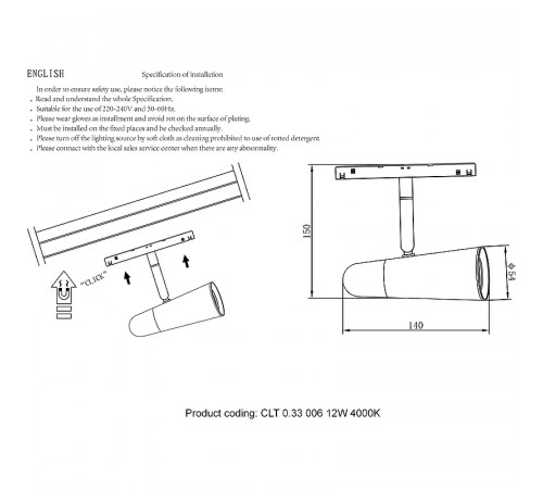 Трековый светильник Crystal Lux Space CLT 0.33 006 12W WH-CH 4000K Белый Хром