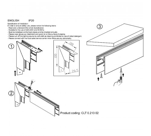 Соединитель угловой внутренний Crystal Lux Space CLT 0.213 02 BL Черный