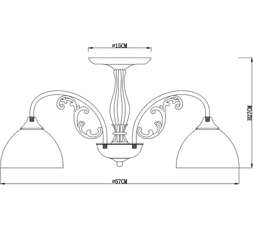 Люстра Artelamp Spica A3037PL-5AB Белая Античная бронза