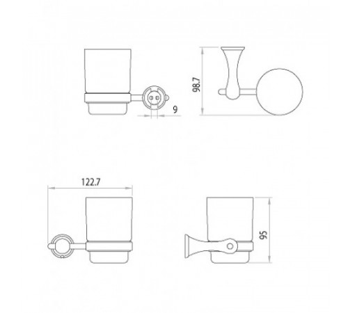 Стакан для зубных щеток Lemark Standard LM2136C Хром