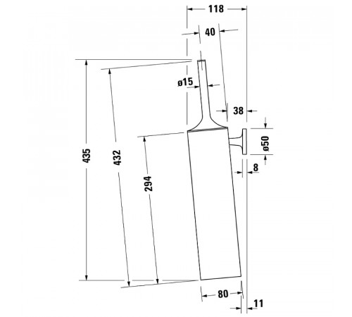 Ершик для унитаза Duravit Starck T 0099464600 Черный матовый