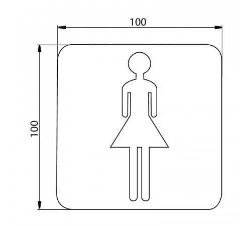 Табличка Туалет женский Emco System2 3576 000 02 Хром