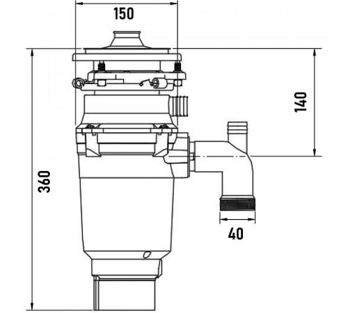 Измельчитель пищевых отходов Milacio Ultra Vida 75 MC.555075 750 Вт