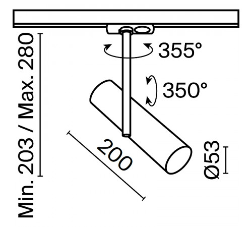 Трековый светильник Maytoni Unity Elti TR005-1-GU10-B Черный