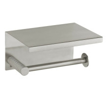 Держатель туалетной бумаги Boheme Uno 10971-NB с полкой Никель брашированный