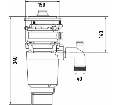 Измельчитель пищевых отходов Milacio Vida 56 MC.555056.MB 550 Вт