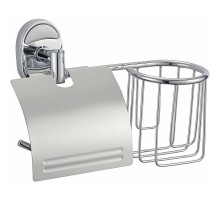 Держатель туалетной бумаги и освежителя воздуха Viko V-414 с крышкой Хром