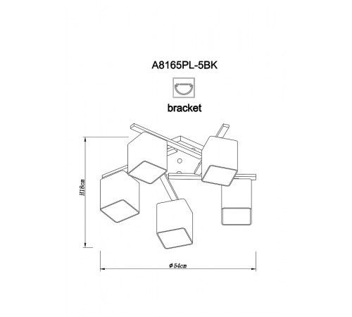 Люстра Artelamp Visuale A8165PL-5BK Белая Черная