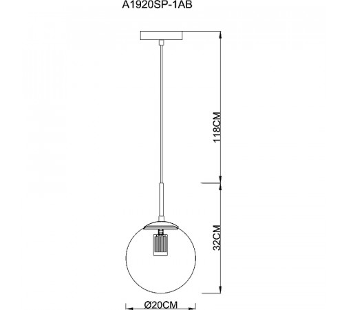 Подвесной светильник Artelamp Volare A1920SP-1AB Прозрачный Античная бронза