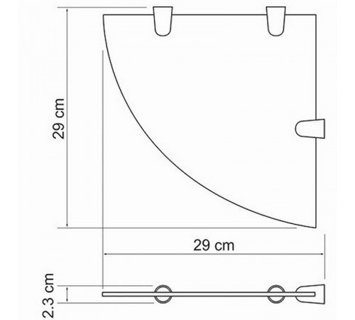 Стеклянная полка WasserKRAFT K-533 угловая Хром