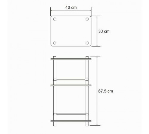 Стеклянная полка WasserKRAFT K-4033 Хром