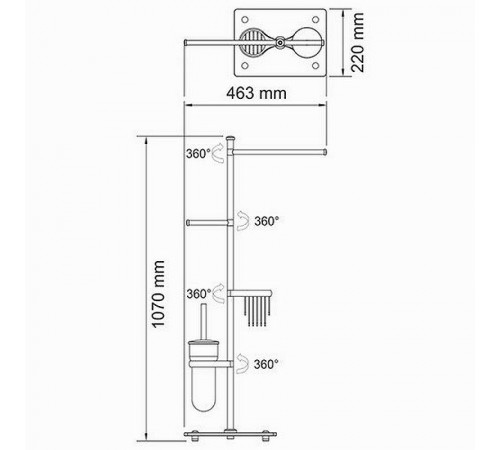 Напольная стойка WasserKRAFT K-1248 Хром