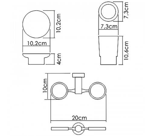 Стакан для зубных щеток с мыльницей WasserKRAFT K-28226 Хром