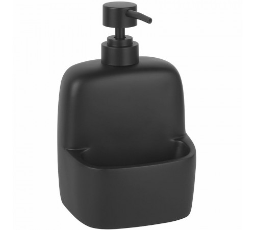 Дозатор для жидкого мыла WasserKRAFT K-8499BLACK с емкостью для губки Черный матовый