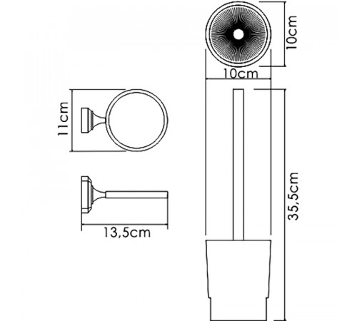 Ершик для унитаза WasserKRAFT K-28127 Хром