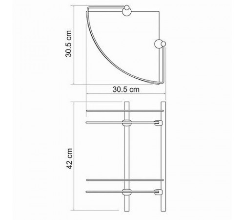 Стеклянная полка WasserKRAFT K-3122 угловая Хром