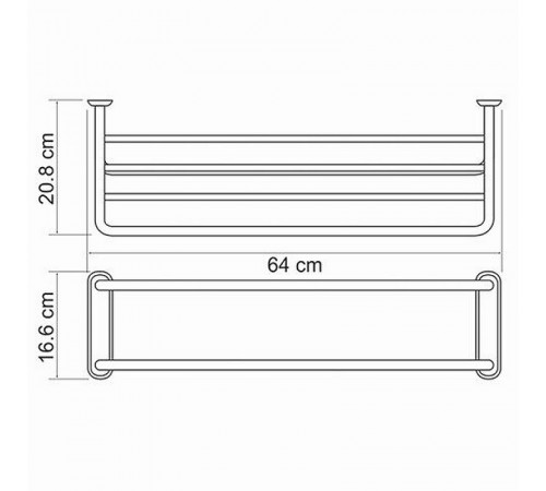 Полка для полотенец WasserKRAFT K-888 Хром