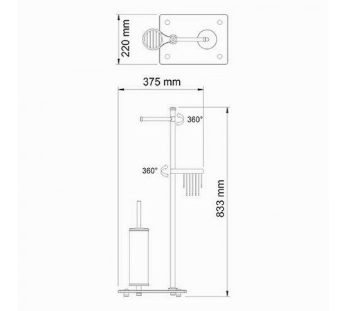 Напольная стойка WasserKRAFT K-1264 Хром