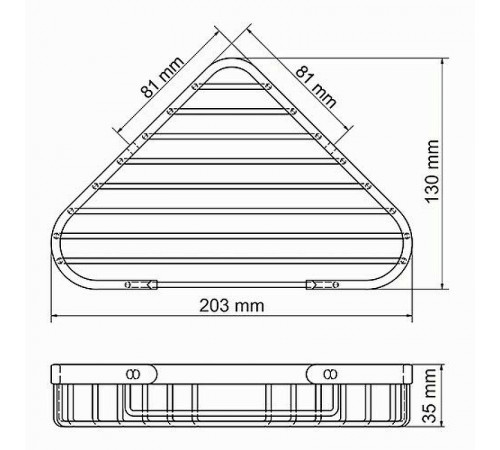 Полка корзина WasserKRAFT K-733 угловая Хром