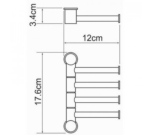 Полотенцедержатель WasserKRAFT K-1054 поворотный Хром