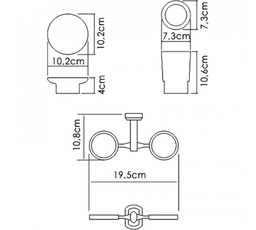 Стакан для зубных щеток с мыльницей WasserKRAFT K-28126 Хром