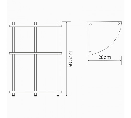 Напольная стеклянная полка WasserKRAFT K-4133 Хром