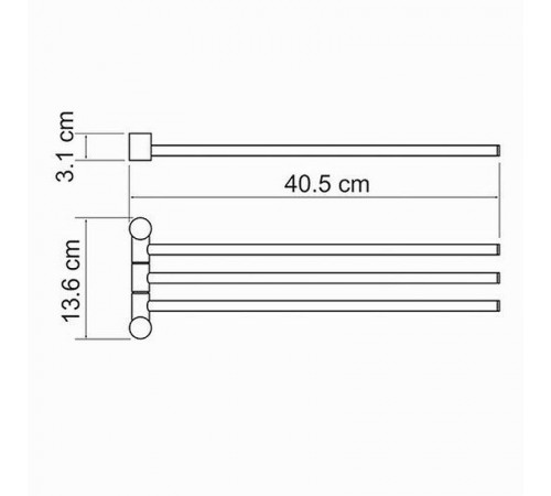 Полотенцедержатель WasserKRAFT K-1033 поворотный Хром
