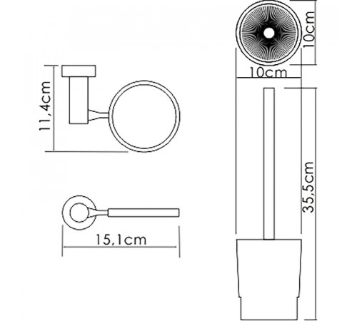 Ершик для унитаза WasserKRAFT K-28227 Хром