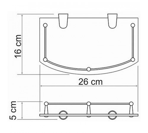 Стеклянная полка WasserKRAFT K-588 Хром