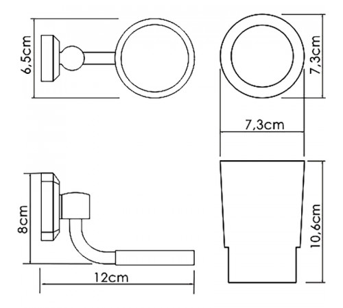 Стакан для зубных щеток WasserKRAFT K-28128 Хром