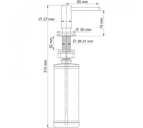 Дозатор для моющего средства WasserKRAFT K-75993 Золото матовое