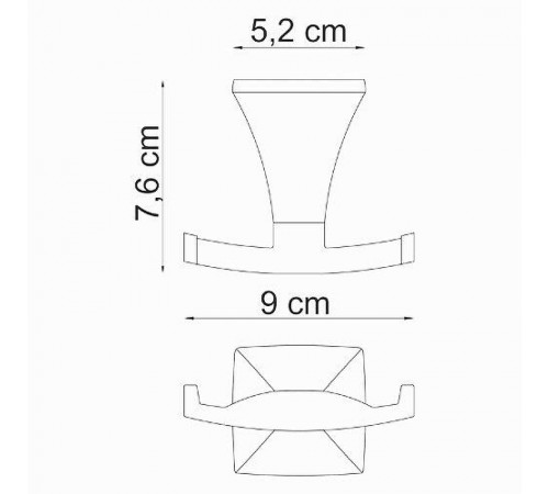 Двойной крючок WasserKRAFT Wern K-2523D Хром