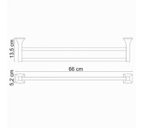 Полотенцедержатель WasserKRAFT Wern K-2540 двойной Хром
