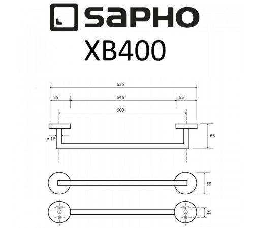 Полотенцедержатель Sapho X-round black XB400 Черный