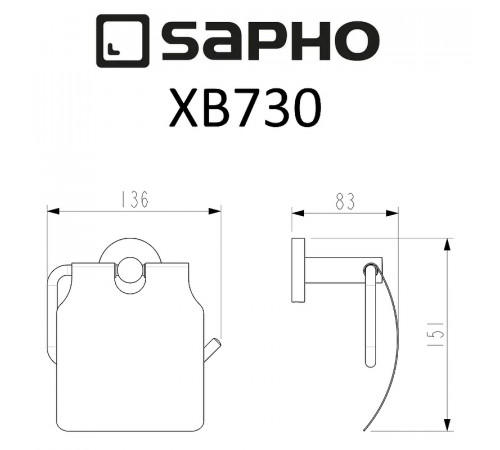 Держатель туалетной бумаги Sapho X-round black XB730 с крышкой Черный