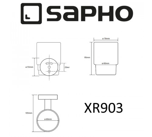 Стакан для зубных щеток Sapho X-round XR903 Хром