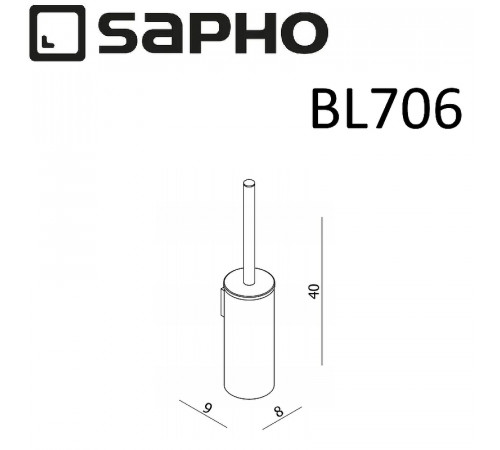 Ершик для унитаза Sapho X-round BL706 Хром