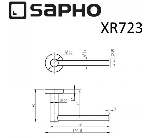 Держатель туалетной бумаги Sapho X-round XR723 Хром